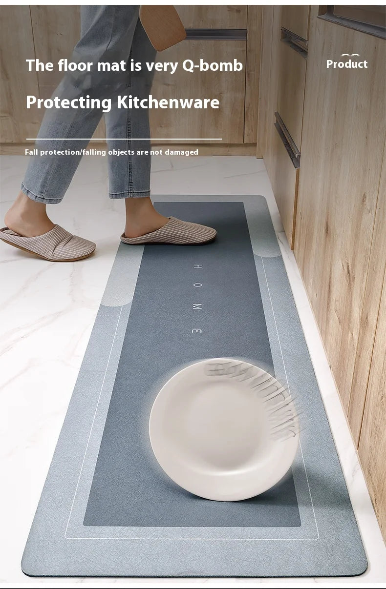 Diatomite Mat 2-Piece Set - Non-Slip & Absorbent for Kitchen Sink & Bathroom