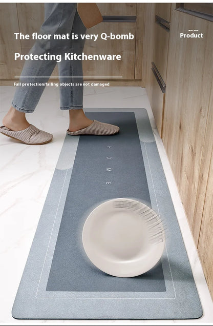 Diatomite Mat 2-Piece Set - Non-Slip & Absorbent for Kitchen Sink & Bathroom