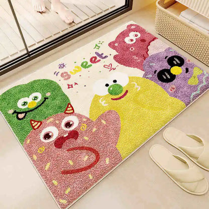 Cartoon Plush Bath Mat - Super Absorbent & Dirt Resistant Faux Cashmere Rug