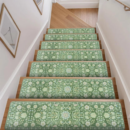 Floral Diatomite Stair Treads - Anti-Slip & Durable Step Mats for Home Decor