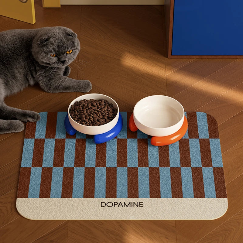 Waterproof Pet Feeding Mat - Oil Resistant, Quick-Dry & Easy Wipe Clean Tray