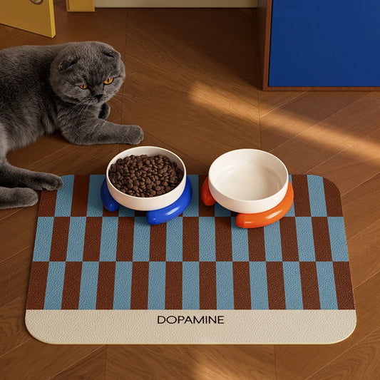 Waterproof Pet Feeding Mat - Oil Resistant, Quick-Dry & Easy Wipe Clean Tray