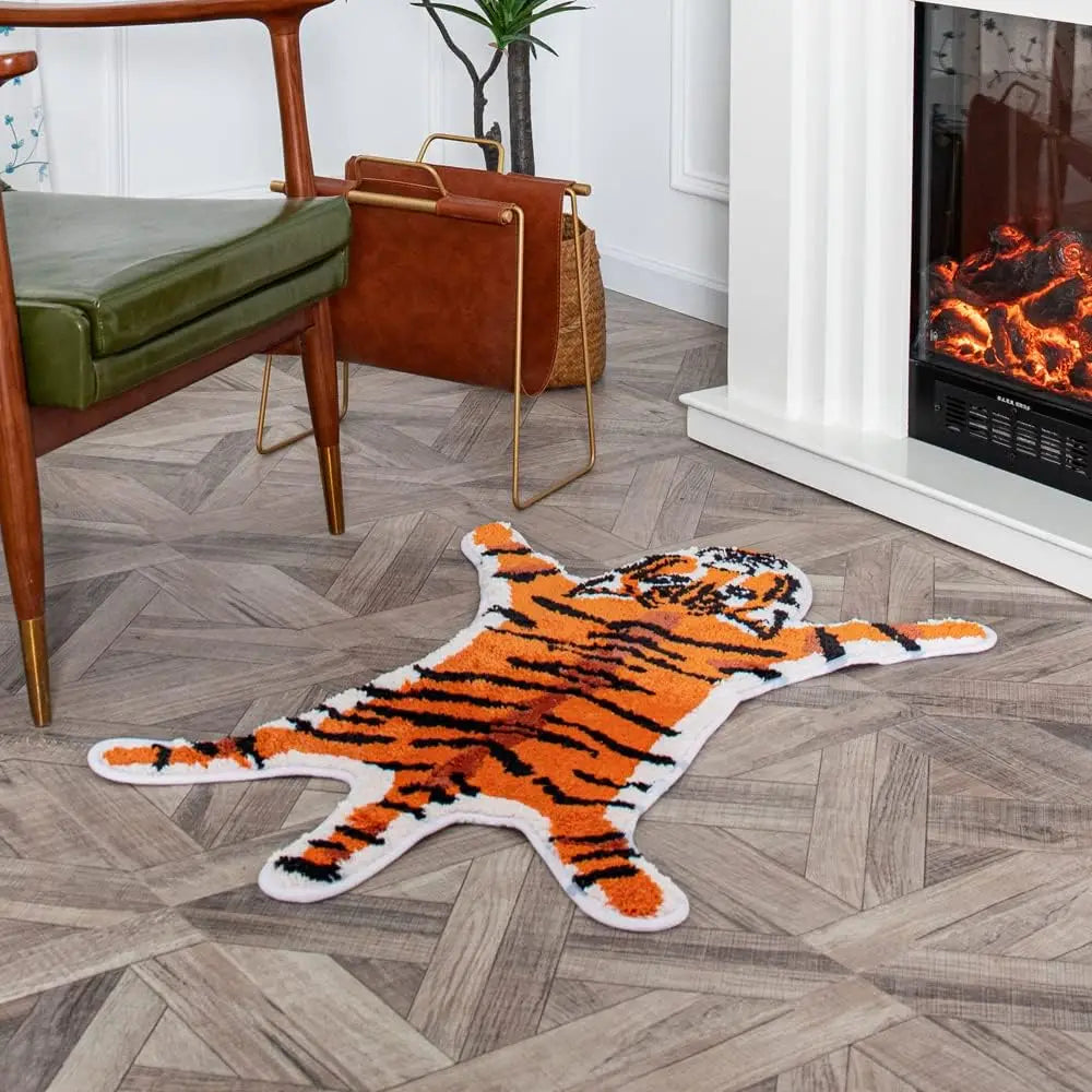 Tiger Shaped Area Rug - Soft & Non-Slip Cartoon Mat for Bedroom & Living Room