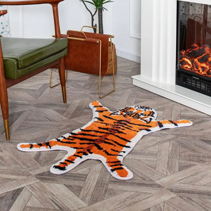 Tiger Shaped Area Rug - Soft & Non-Slip Cartoon Mat for Bedroom & Living Room