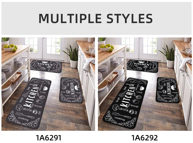 Washable Kitchen Mat with Sponge Comfort - Absorbent, Non-Slip & Waterproof Floor Rug