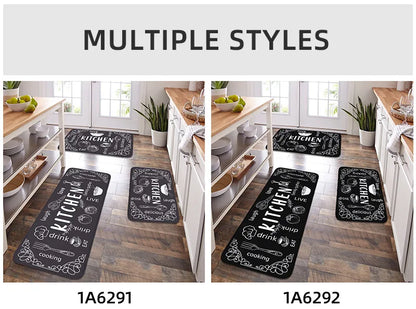 Washable Kitchen Mat with Sponge Comfort - Absorbent, Non-Slip & Waterproof Floor Rug