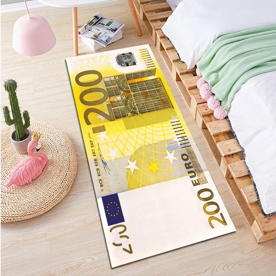 US Dollar Bill Runner Rug - Creative Long Strip Carpet for Hallway & Bedroom