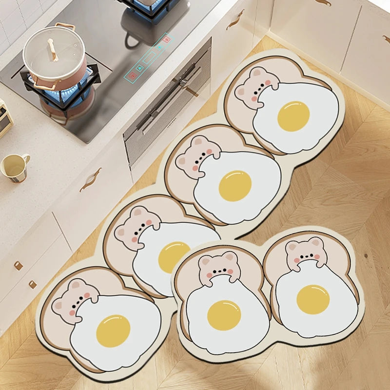 Cartoon Kitchen Mat - Non-Slip & Washable Anti-Fatigue Floor Pad