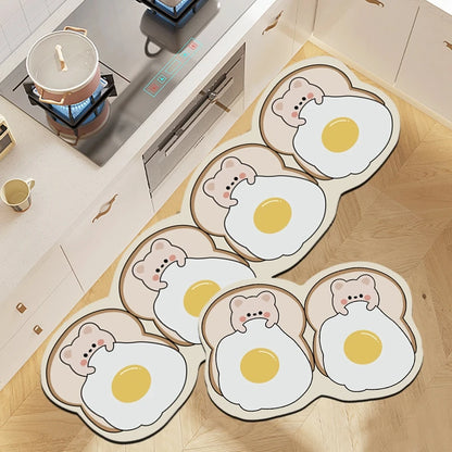 Cartoon Kitchen Mat - Non-Slip & Washable Anti-Fatigue Floor Pad