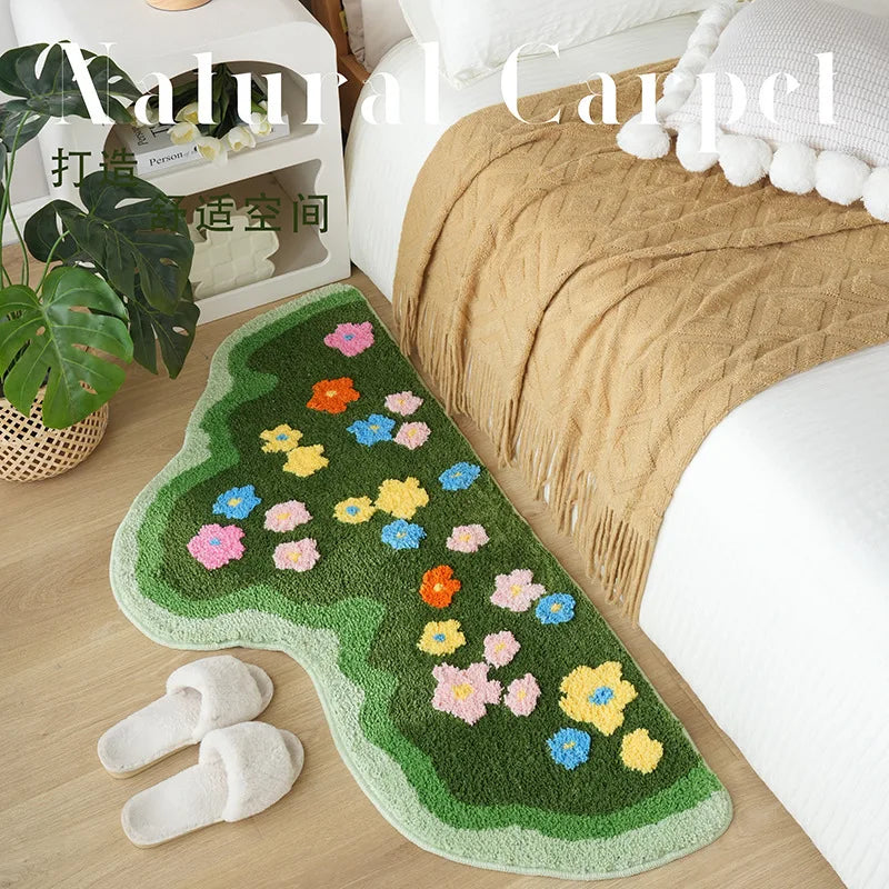 Spring Moss Plush Rug - Soft Faux Cashmere, Dirt Resistant & Easy Care