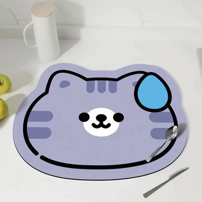 Cartoon Diatomite Bath Mat - Quick-Dry, Absorbent & Non-Slip Kids Bathroom Rug