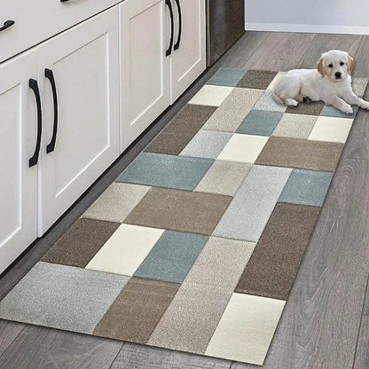 Geometric Area Rug - Non-Slip & Durable for Living Room, Hallway & Entrance