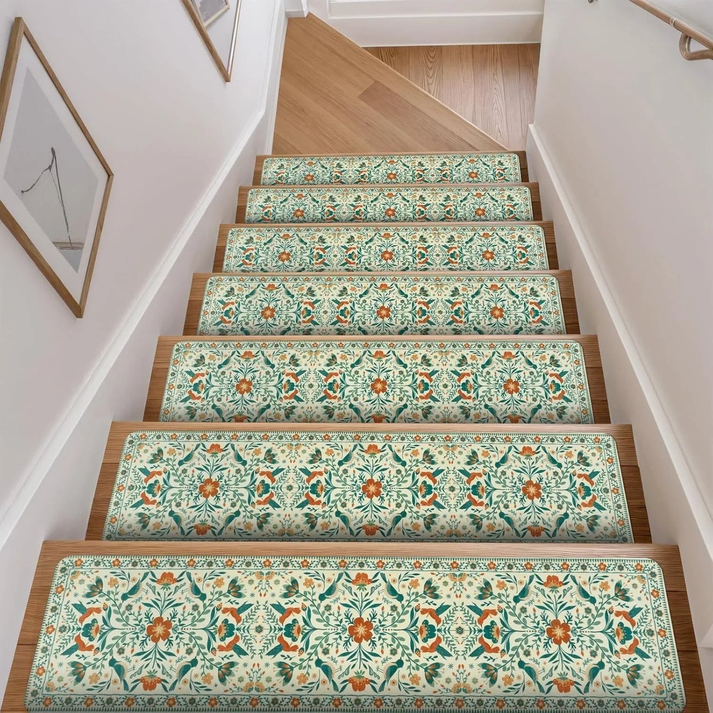 Floral Diatomite Stair Treads - Anti-Slip & Durable Step Mats for Home Decor