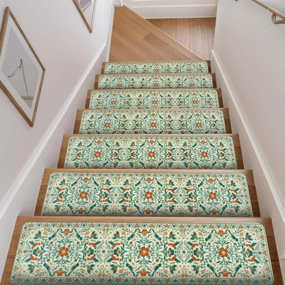 Floral Diatomite Stair Treads - Anti-Slip & Durable Step Mats for Home Decor
