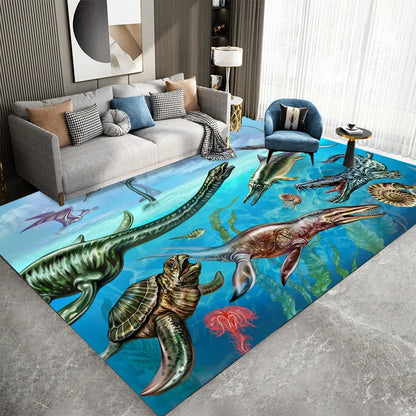 3D Ocean Animal Area Rug - Underwater World Colorful Carpet for Bedroom, Living Room, Kitchen