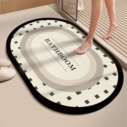 Diatomite Bath Mat - Super Absorbent & Non-Slip Foot Mat for Bathroom and Toilet