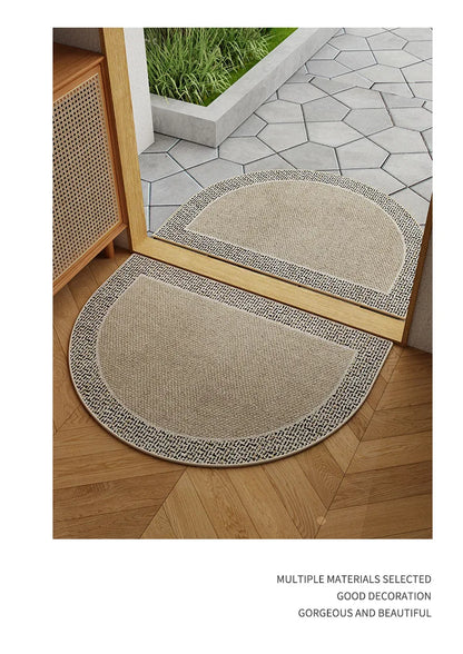 Luxury Half-Moon Velvet Doormat - Waterproof & Non-Slip for Entrance