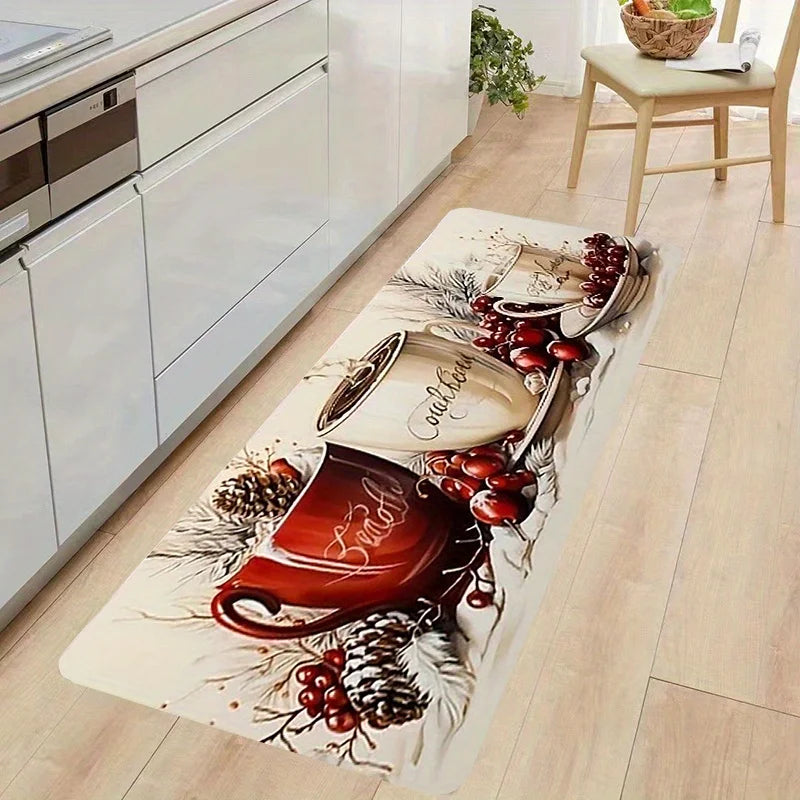 Thanksgiving Doormat - Autumn Festive Rug for Kitchen & Entrance, Easy to Clean