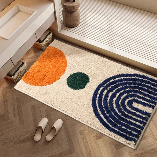 Modern Absorbent Bath Mat - Non-Slip & Quick-Dry Rug for Bathroom & Entrance
