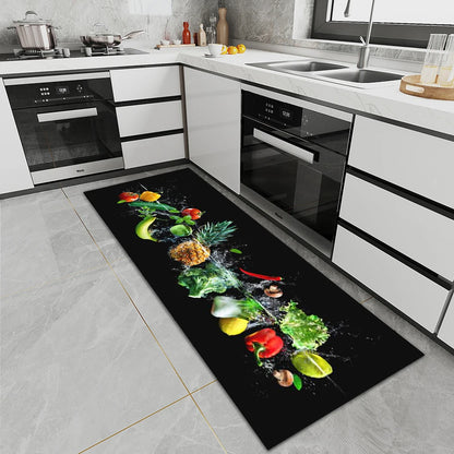 Long Plush Kitchen Runner Rug - Absorbent & Non-Slip Crystal Velvet Floor Mat