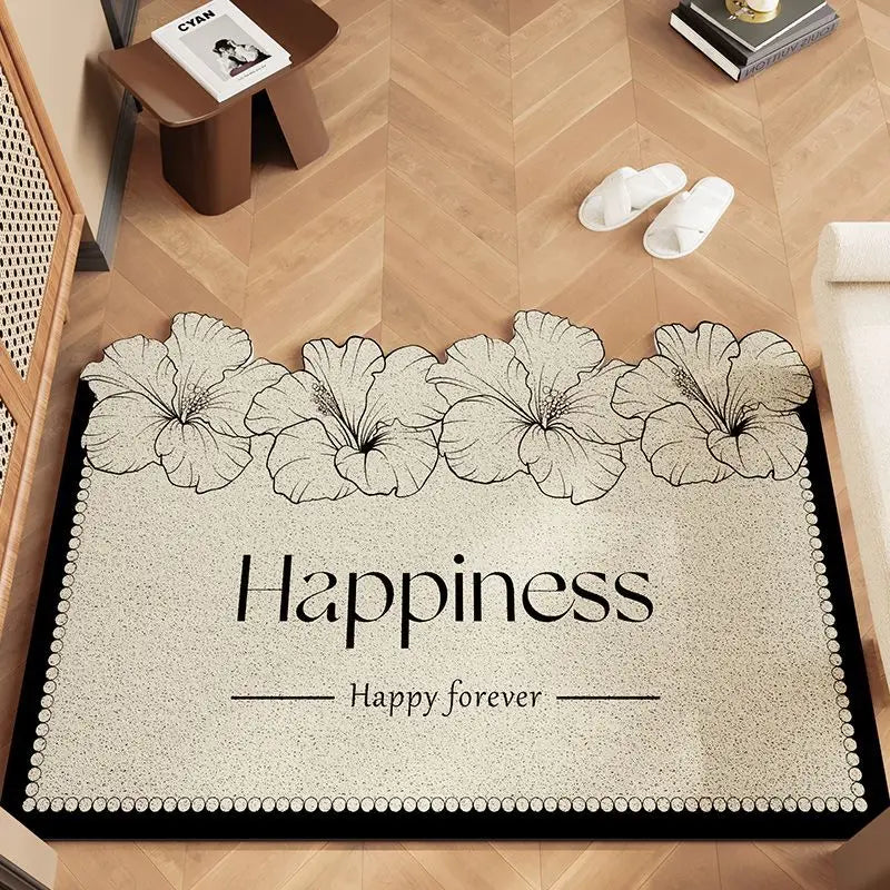 Floral Scraper Doormat - Dirt Trapping & Anti-Slip Entrance Mat for Heavy-Duty Use