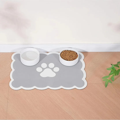 Absorbent Pet Feeding Mat - Non-Slip, Easy-Clean Tray for Dog & Cat Bowls