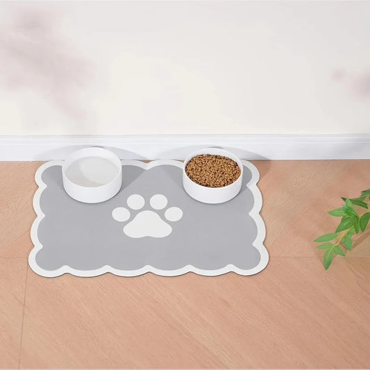 Absorbent Pet Feeding Mat - Non-Slip, Easy-Clean Tray for Dog & Cat Bowls