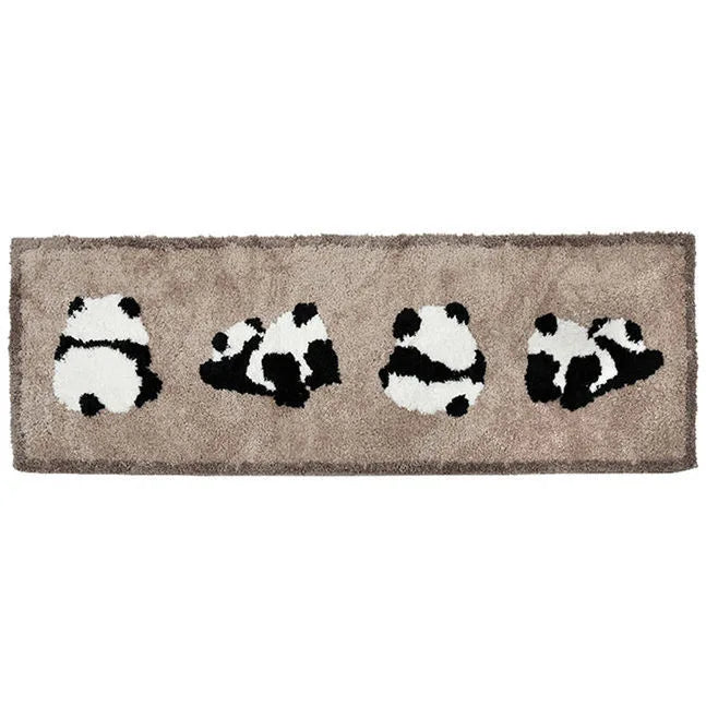 Cute Panda Rug, Faux Cashmere Bedside Carpet, Soft Anti-Slip Nursery Mat, Kids Room Decor, Plush Headboard Carpet for Bedroom