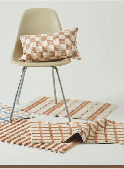 Korean Brick Pattern Rug - Aesthetic Bedside & Nursery Floor Mat for Bedroom