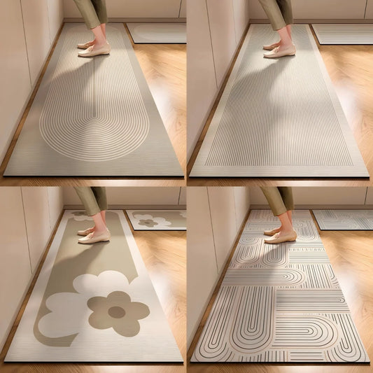 Wabi-Sabi Kitchen Mat - Oil-Resistant & Absorbent Diatomite Floor Pad, Non-Slip