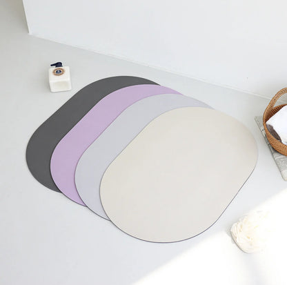 Solid Color Diatomite Bath Mat - Super Absorbent, Quick-Dry & Non-Slip Bathroom Rug
