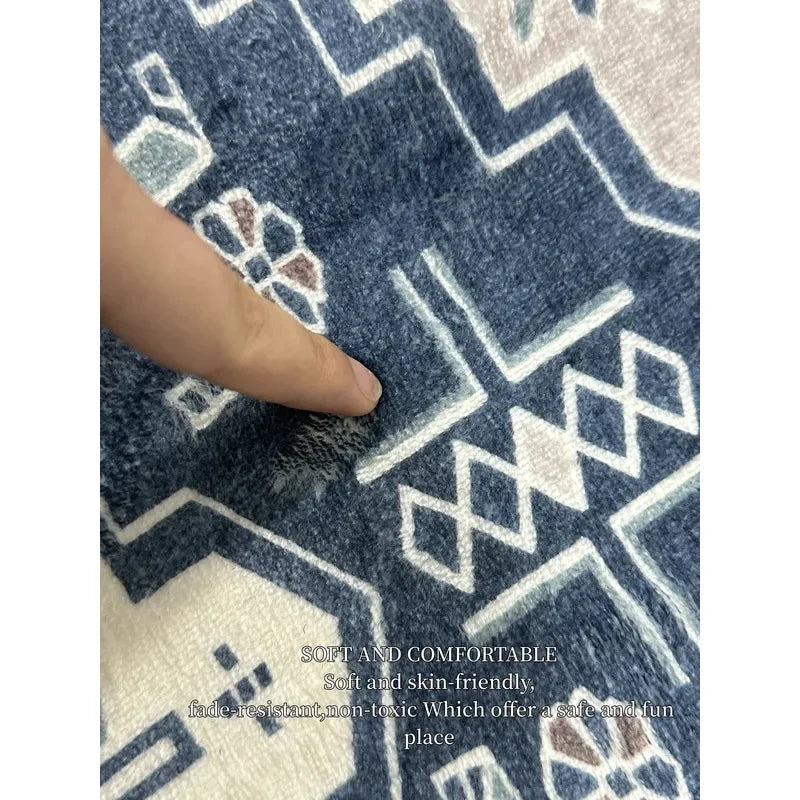 Geometric Area Rug - Non-Slip & Durable for Living Room, Hallway & Entrance