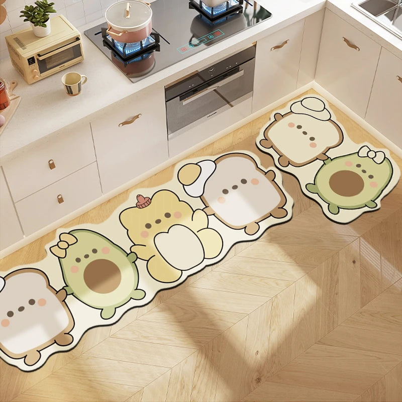 Cartoon Kitchen Mat - Non-Slip & Washable Anti-Fatigue Floor Pad