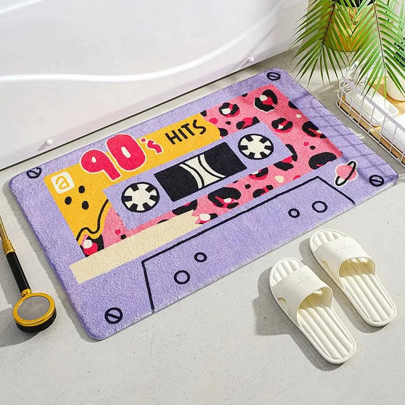 Cartoon Music Tape Doormat - Waterproof & Non-Slip Entrance Mat for Balcony & Bathroom