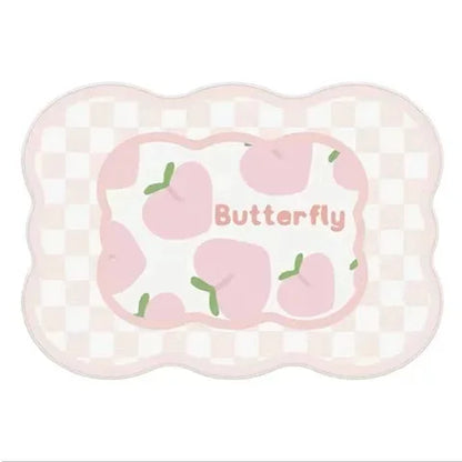 Cute Girl & Heart Print Rug - Soft Faux Cashmere Carpet for Bedroom & Nursery