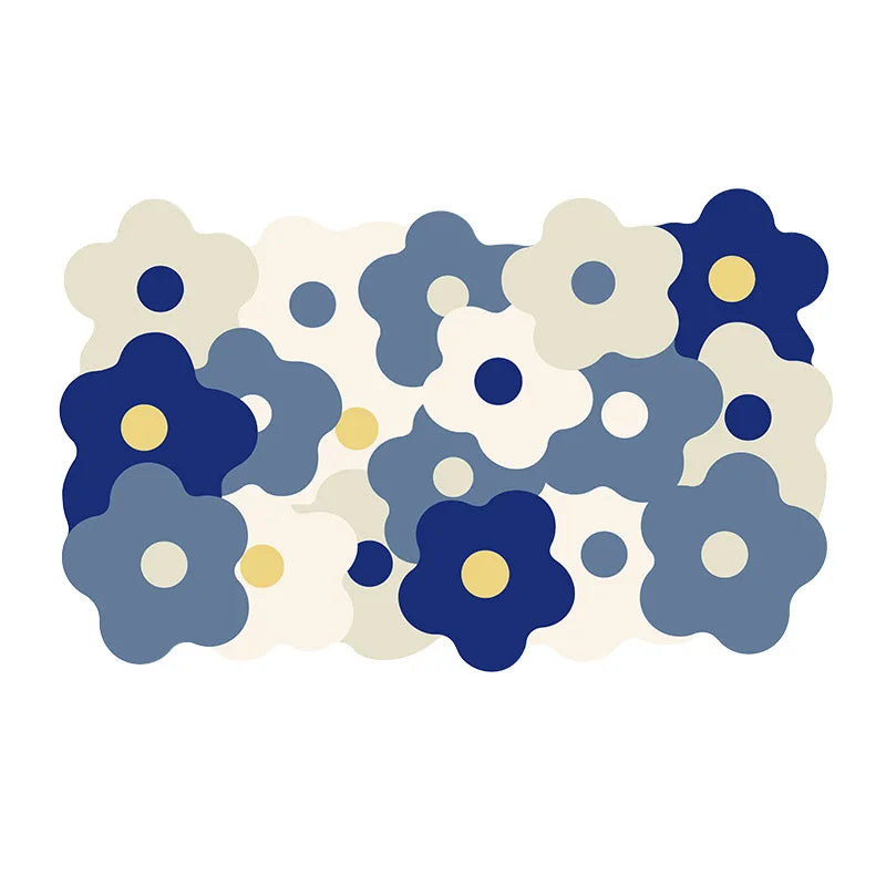Floral Diatomite Mat - Water-Absorbing & Non-Slip for Kitchen and Bathroom