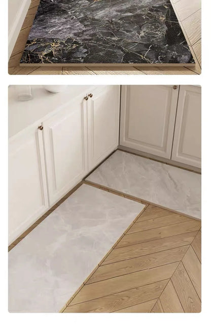 Marble Diatomite Mat 2-Piece Set - Light Luxury, Absorbent & Non-Slip