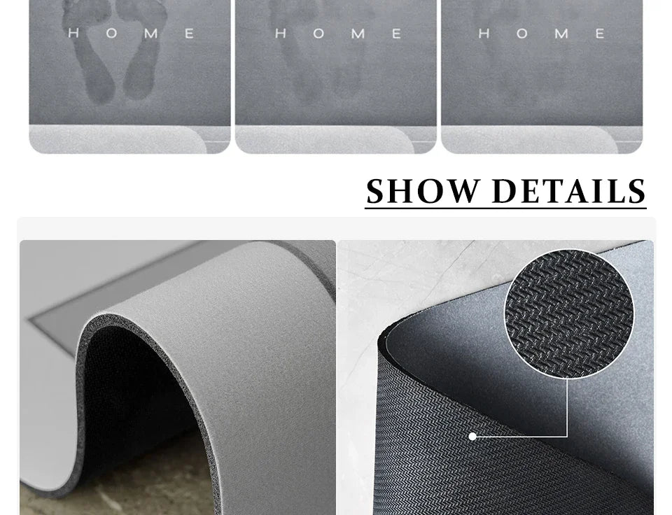 Diatom Mud Bath Mat - Super Absorbent & Fast-Drying Non-Slip Floor Mat for Bathroom