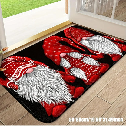 Christmas Doormat with Santa & Reindeer - Non-Slip Festive Home Decor Mat