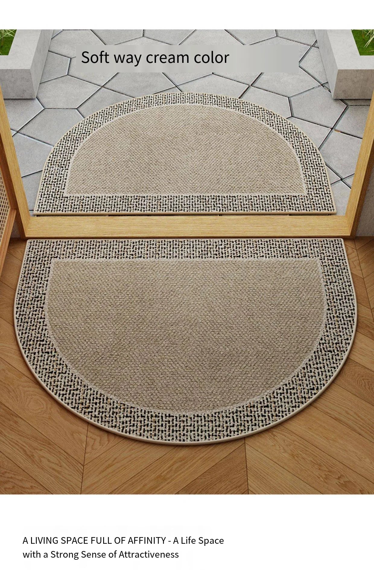 Luxury Half-Moon Velvet Doormat - Waterproof & Non-Slip for Entrance