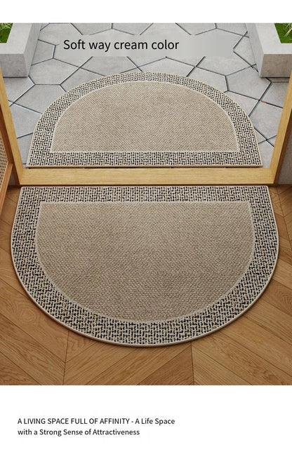 Luxury Half-Moon Velvet Doormat - Waterproof & Non-Slip for Entrance