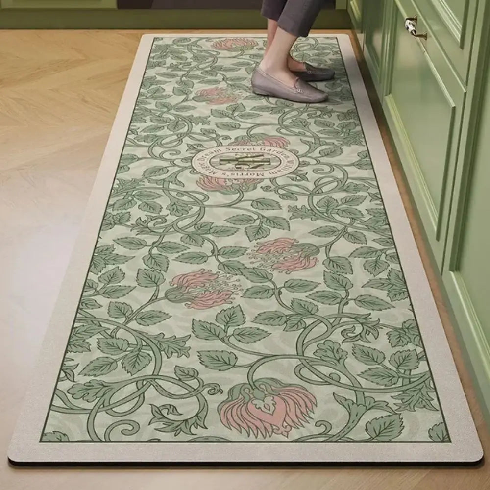 Machine Washable Diatomite Kitchen Mat - Quick-Dry, Absorbent & Non-Slip
