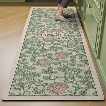 Machine Washable Diatomite Kitchen Mat - Quick-Dry, Absorbent & Non-Slip