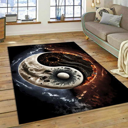 3D Yin Yang Tai Chi Rug - Meditation Area Carpet for Zen Living Room & Bedroom Decor