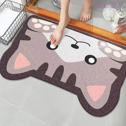 Cute Diatomite Bath Mat - Quick-Dry, Super Absorbent & Non-Slip