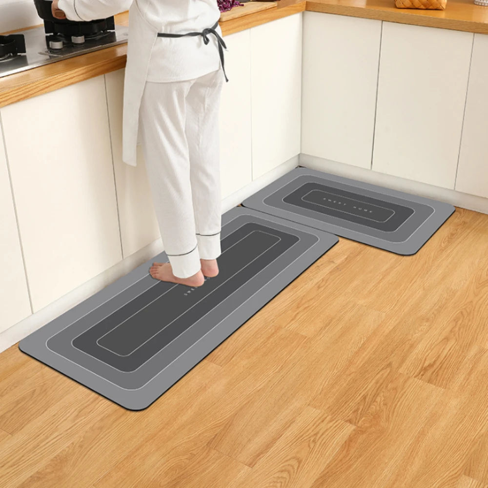 Diatomite Kitchen & Bath Mat - Waterproof, Non-Slip & Anti-Foul Floor Pad