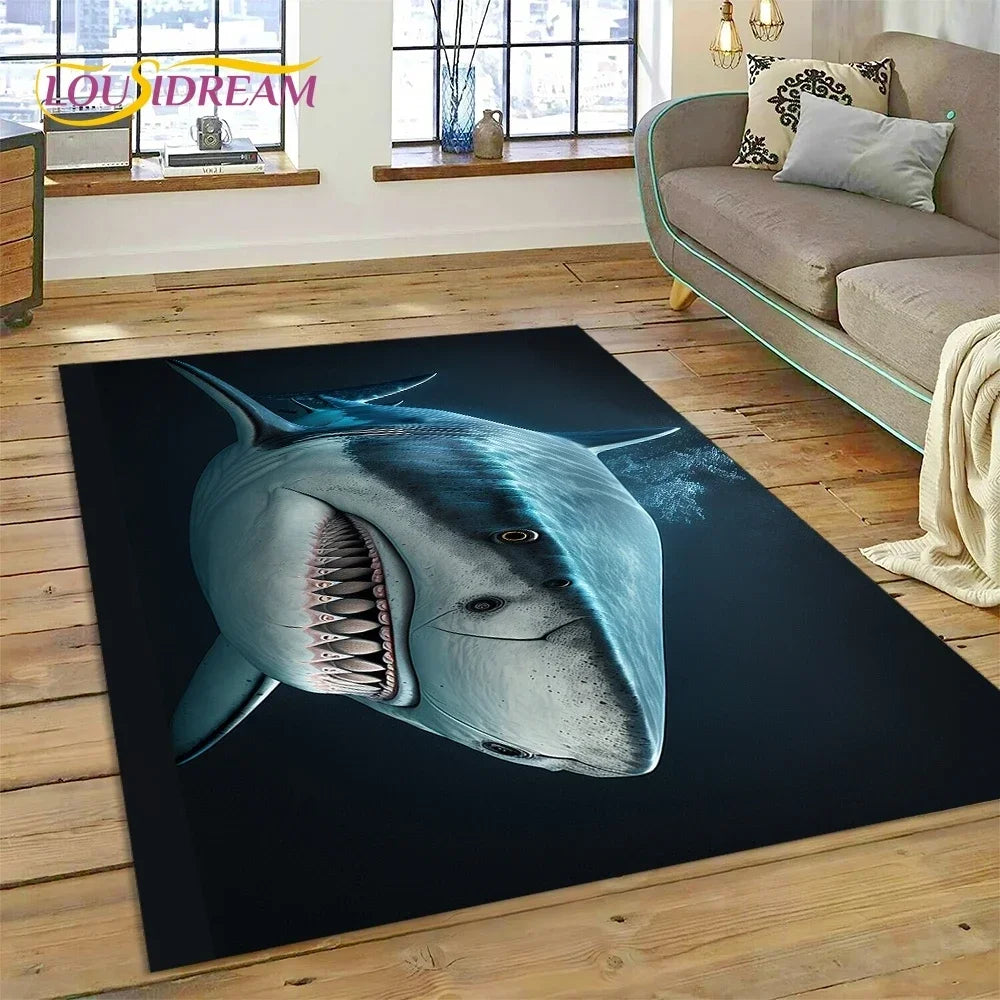 3D Dolphin Area Rug for Kids Room | Underwater World Theme | Non-Slip Playmat
