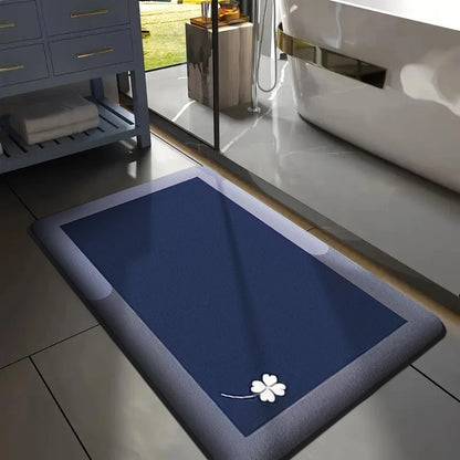 Flannel Bath Mat, Thickened Absorbent Toilet Rug, Non-Slip Printed Floor Mat for Bathroom, Bedroom, and Entrance Decor