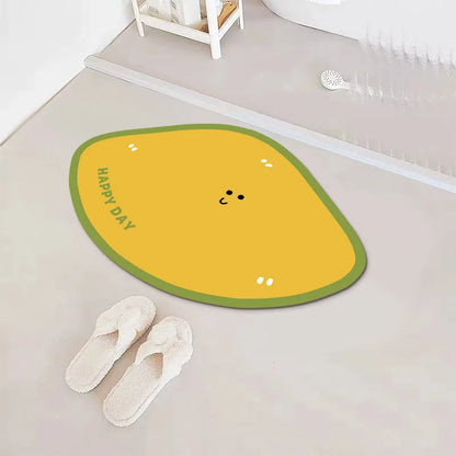 Cartoon Expressions Diatomite Mat - Cute, Non-Slip & Absorbent Bathroom Rug
