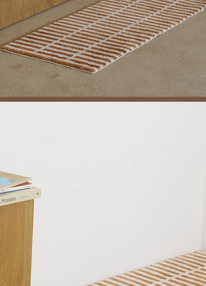 Korean Brick Pattern Rug - Aesthetic Bedside & Nursery Floor Mat for Bedroom